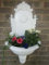 Pot de fleurs mural en métal blanc déco
