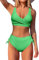 Beachsissi Damen Hoch taillierte Badeanzüge Criss Cross Drawstring Side Bikini Sets Lace Up 2 Stück Badeanzüge, Fluoreszierendes Grün, M