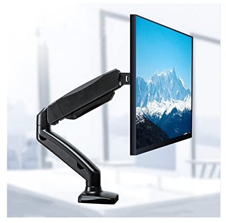 XILIN-1987 Monitor Mount Desktop Monitor Mount Arm, Gas Spring Adjustable Monitor Stand for 13-27 flat Screens, with C-Clamp and Desk Hole Mount, Holds up to 19.8lbs Monitor Arm Stand