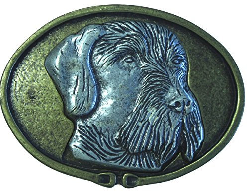 Gürtelschnalle Pudelpointer 4,0 cm | Buckle Wechselschließe Gürtelschließe 40mm Massiv | für Jagd-Outfit | bicolor g/s