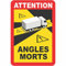 INDIGOS UG Auto Aufkleber Angles Morts LKW - 60x Warnaufkleber Toter Winkel - Aufkleber 17x25 cm - Sticker selbstklebend - für Frankreich StVo