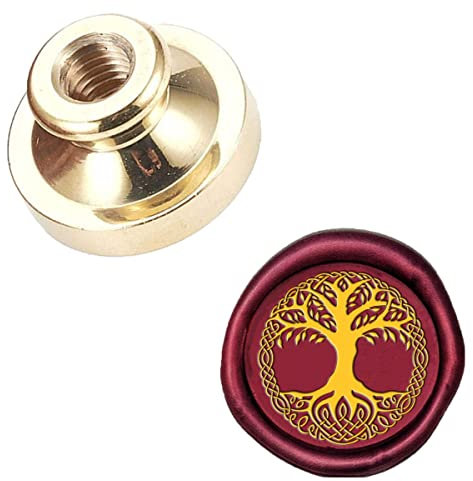 Wachssiegel-Stempelkopf, Ersatz, goldfarben, 25 mm Kupferdichtungen, keltischer Knoten, Wachssiegel, Stempelköpfe (Lebensbaum)