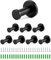 QWORK® 8Pcs Black Round Wall Hooks, 55 mm Coat Hook, Kitchen Hooks, Door Hooks, Stainless Steel, for Bathroom, Kitchen, Study