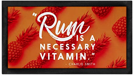 Shopagift Personalised Rum is a Necessary Vitamin Bar Runner Mat Gift Funny for Garden Home Man Cave Pub Tiki Beer Bar
