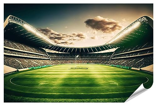 islandburner XXL Bild Poster Großes Stadion Mit Rasenbedecktem Rugbyplatz Großes Stadion Mit Rasenbedecktem R Premium Bilder Fotodruck JDBO-PKL