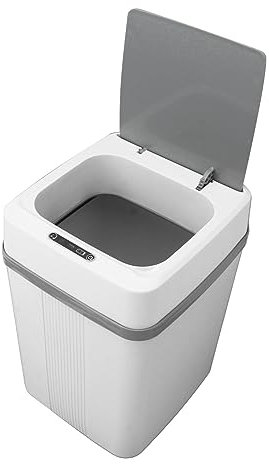 Poubelle à Capteur de Mouvement sans avec 3 Modes D'ouverture, Poubelle électrique Intelligente étanche avec Couvercle, Petite Poubelle Automatique pour Salle de Bain,