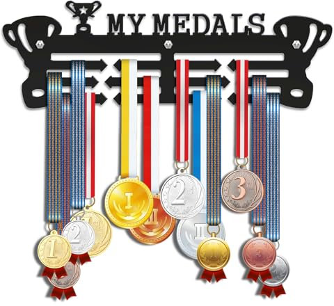 GeeRic Medaillenhalter My Medals, Medaillenhalter Präsentationsständer Sport-Auszeichnungen Kleine Halterung Dekor Auszeichnungen Für Wand Zuhause Abzeichen Rennen Schwimmen 30cm
