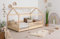 TiCAA Kinderbett Hausbett Kay 140x200 Kiefer Natur