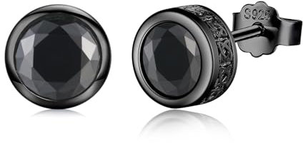 Schwarze Ohrstecker für Herren 925 Sterling Silber Irische Keltische Knoten Ohrringe Schwarze Ohrringe Keltischer Schmuck Geschenke für Männer Frauen Damen