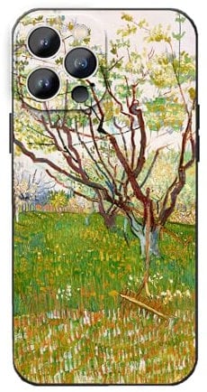 Avistinz Van Gogh Phone Case for iPhone 14 Pro, The Flowering Orchard Green Tree Nature Landscape Phone Cover