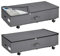 MOXTOYU 2 Pack Underbed Storage - Moisture-Proof & Dustproof, Wheeled Under-Bed Storage Bag with Zip for Clothes, Blankets, Shoes, Toys - Grey