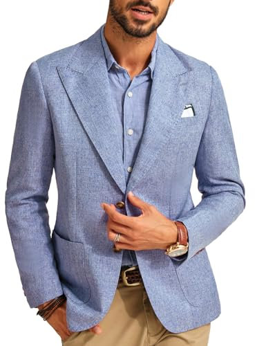 PJ PAUL JONES Blazer Herren Regular Fit Sakko Sportlich 2 Knöpfe Modern Freizeit Jackett (Blaugrau, L)