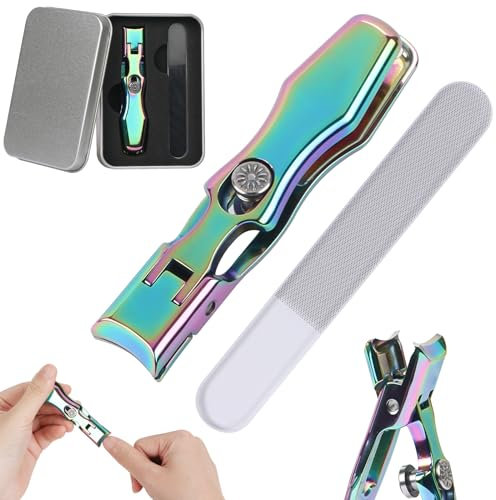 LALASTYLE German Toe Nail Clippers, German Thick Nail Clippers, Lux Grip German Nail Clippers with Catcher, Senior Heavy Duty Nail Cutter for Men