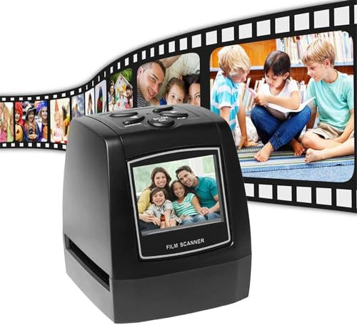 Portable Negative Film Scanner, 35mm/135mm Slide Film Converter Photo Digital Image Viewer Scanner for Scanned Slides, Films, Restore Old Pictures