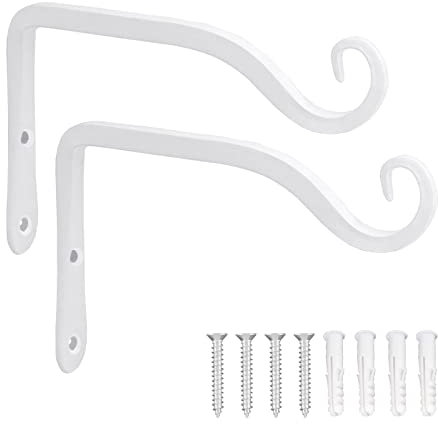 JunGG Soporte para plantas, soporte para macetas, soporte de pared, gancho de pared, 15 cm, color blanco (blanco, 15 cm)