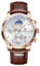 LIGE Uhren Herren Armbanduhr Wasserdicht 30 m Analog Quarz Chronograph Elegant Klassisch Business-Stil Zifferblatt aus Edelstahl Herrenuhr, Lederarmband, Weiß Gold Dial, Geschenk für Männer