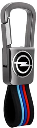 STACTOM Opel Schlüsselanhänger für Auto Motorrad, Schlüsselanhänger Leder Geflochtenes Schlüsselband D Ring Schlüsselring Ersetzen Zubehör für Auto (short-black)