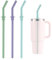 3pcs Pailles de Remplacement pour Hydro Flask Gobelet de Voyage 40oz, Sans BPA Pailles de Gobelet en Silicone Réutilisables pour Hydro Flask Bouteille d'Eau Accessoires (Bleu, Vert et Violet)