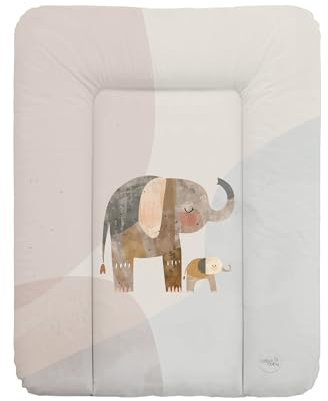 Ceba Baby® weiche Wickelauflage 50x70 cm - Baby Wickelunterlage - Wickeltischauflage für Junge und Mädchen - Wasserdicht, abwaschbar - OEKO-TEX® Standard 100 - Made in EU - Elefantenfamilie