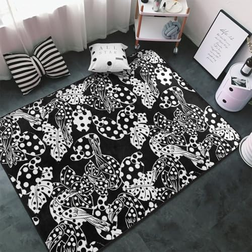 Teppiche für Wohnzimmerdekoration, Tukane, schwarz-weiße Punkte, rutschfest, waschbar, 7,6 x 12,7 cm, für Schlafzimmer, Wohnzimmer, 152,4 x 99 cm