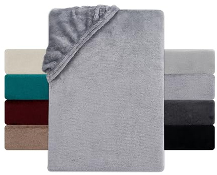 Premium Cashmere Touch Bettlaken Spannbettlaken, Matratzenhöhe bis 24 cm, Spannbetttuch extra Dick 190 g/m², Oeko-TEX 100 Zertifiziert, 90x200-100x200 cm grau