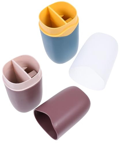 HAPINARY 2stücke Tragbare Zahnbürstenbecher Set Für Reisen Zur Aufbewahrung Von Zahnbürsten Und Zahnpasta Transparent Blau Und Braun Leicht Zu Reinigen Und Sicher Im Gebrauch