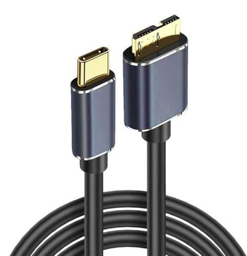 Cable para disco duro externo, cable USB 3.0 para disco duro | Cable de datos USB 3.0 flexible Cable de disco duro externo USB C para transferencia de datos rápida de alta velocidad de 5 Gbps, carga r