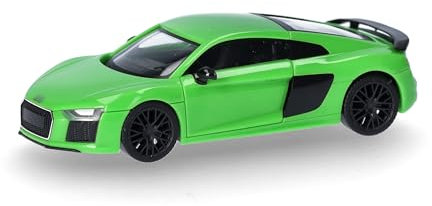 Herpa Modellauto Audi R8 V10 Plus, Micrommatagrün, Miniatur im Maßstab 1:87, Sammlerstück, Made in Germany, Modell aus Kunststoff, Normal