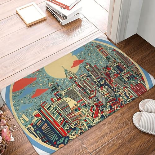 OOAHJEID Saugfähige Fußmatte St Michael Archangel Badezimmer Matte Teppich Hause Fußmatte Wohnzimmer Teppich Eingang Tür