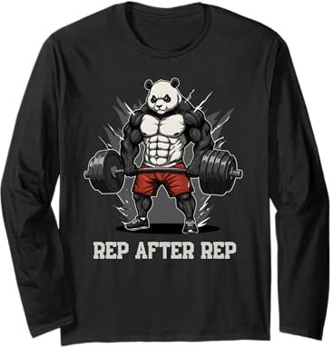 Anime Panda Pump Covers Gym Men Women Workout Long Sleeve T-Shirt