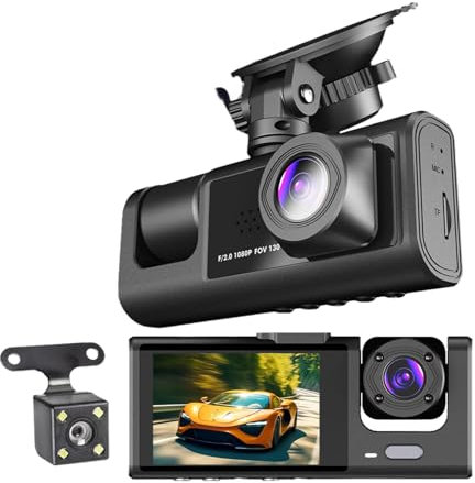 Dash Cam Front and Rear, 4K 1080P Dual Car Camera Dash Cam, Dashcam Front And Rear Camera with Parking Monitor, 32 GB, 170°Wide Angle/Super Night Vision/24H Parking Mode/G-Sensor/Loop Recording