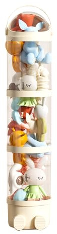 Arroopu Stuffed Animal Storage Tube, 63.7 Inch Transparent Stuffed Toy Storage Tube, Stuffeds Animal Doll Storages Holder Standing, Stackable Soft Toy Organizer Bucket For For Bedroom Living Room