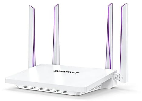 COMFAST Router WiFi 6 AX3000 Dual Band con 4 Antenne, 4 Porte Gigabit Ethernet, Supporto Mesh, MU-MIMO/OFDMA, Sicurezza WPA3, Risparmio Energetico TWT, IPv6, Spina UE per Casa con Indicatore Segnale