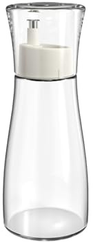 Olive Oil Dispenser Bottle, and Vinegar Set with Cup for Kitchen, 10oz Durable Glass Cooking (one Pack) Clothes Container (Silver, 15x5.8cm)