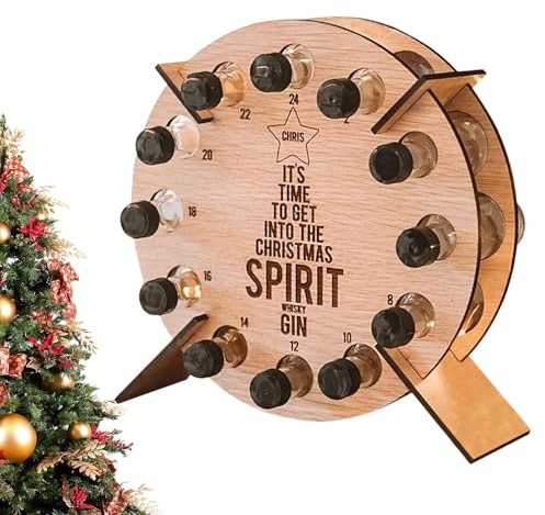 Generisch Christmas Tree Wine Bottle Holder | Holds 12 Wine Bottles Christmas Wine Bottle Holder and Countdown Stand - Funny Christmas Decoration, Christmas Tree Shaped Holder for Dining Room