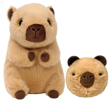 TY Lara Beanie & Barry Bouncer Capybara 2-Piece Gift Set – 15cm Soft Plush Toy Teddy & 7cm Bouncy Ball Plush – Collectible Stuffed Cuddly Toy Gift for Kids