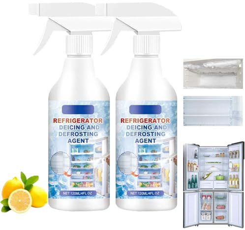 Defrosting Spray for Fridge Freezer, Freezer Defrosting Spray, Powerful Freezers Defroster Spray, Efficiently Quickly Removes Ice Buildup, Suitable For All Types Of Refrigerators And Freezers (2pc)