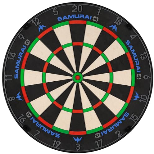 Mission Darts | Samurai 4 | Cible de fléchettes professionnelle en poils | Fil de couteau | Édition Spider Blanc ou Graphite