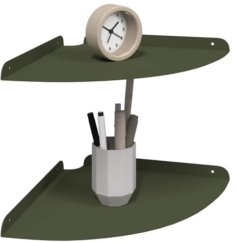 vidaXL Schwebendes Regal mit Regal 2 pcs Olive Grün 30 x 30 x 2 cm, Wohnzimmer, minimalistisches Design, schwebendes Regal, platzsparend, Moderne Wandmontage für Deine Deko