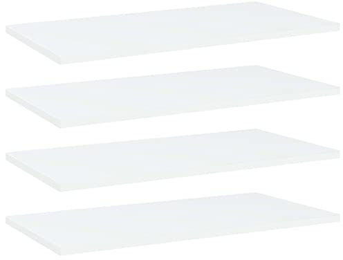 KFPOERTFGD 4X Regalbrett 60x30x1,5 cm Holzwerkstoff Weiß - Einlegeboden für Bücherregal, Wandregal Ersatzplatten