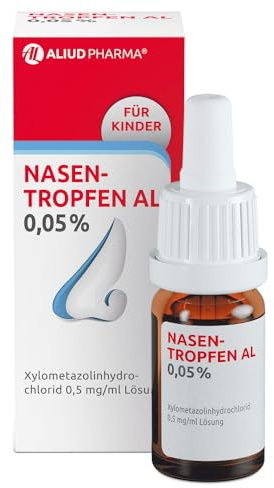 Nasentropfen AL 0,05% 10ml, für Kinder bei Schnupfen, ALIUD PHARMA | Abschwellende Nasentropfen für Kinder von 2 bis 6 Jahren, mit Xylometazolin bei Schnupfen & verstopfter Nase