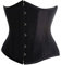 SZIVYSHI Korsett Damen Unterbrust Satin Lace Up Waist Cincher Corset Top Shaper Corsage (S, Schwarz)