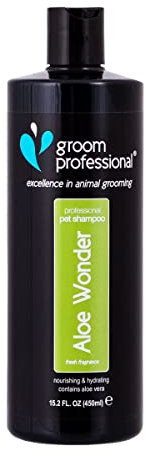 GROOM PROFESSIONAL Aloe Wonder Hundeshampoo Sensitiv - Für Juckende und Trockene Haut - Hundeshampoo Gegen Juckreiz - Sensitiv & Juckreiz Shampoo für Hunde - Beruhigende & Pflegende Formel, 450ml