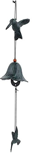 Windspiele, Traditionelle Windspiel japanischen Furin Vogel geformt Gusseisen Bronze hängenden Windbell für Home Patio Balkon Büro Dekoration (1#)
