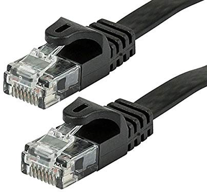 Monoprice Cat6 3ft Black Flat Patch Cable UTP 30AWG 550MHz Pure Bare Copper Snagless RJ45 Flexboot Series Ethernet Cable