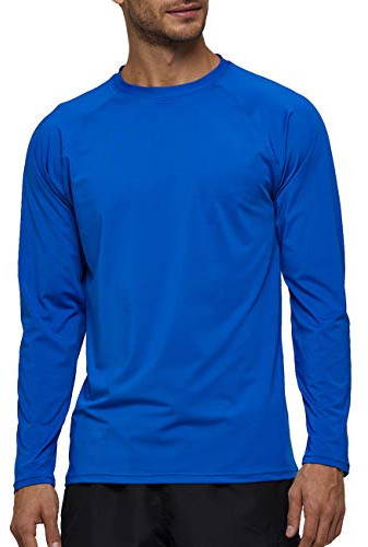 Surf Tee Homme Protection Solaire Rashguard Dermo Protecteur Anti-UV UPF 50+ Manches Longues Bleu Fonce M
