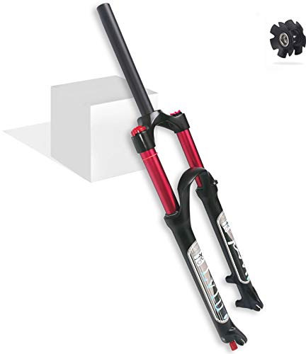 LvTu Air Mountain Bike MTB Front Fork 26 27.5 29 inch 140mm Travel, 1-1/8 Lightweight Disc Brake Bicycle Suspension Fork for 1.5-2.45 Tires (Color : Straight Manual lockout, Size : 29)