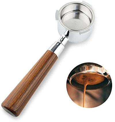 Portafiltro sin fondo de 51 mm, AolKee Portafiltro de café reutilizable, mango de tres orejas de 51 mm, compatible con Delonghi EC680 EC685