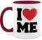 Tasse Tassen 325ml - Statement - I love me - Selbstverliebt | Narzissmus | Ich liebe mich | Love myself - 325 ml - Bordeauxrot - groß kaffetassen sprüche statements like teetasse heart mug
