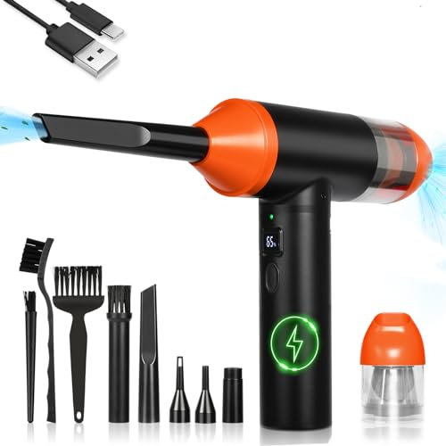 SUBOSI 110000 U/min 3 in 1 Staubgebläse Druckluft Stärkste Elektrische Staubgebläse,3 Gang Air Duster leistungsstarkes Air Duster,13000pa Mini staubsauger, Tastatur Reinigung für PC, Sofa, Auto